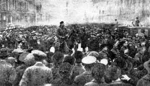 7.23 Lt. Colonel Sir George McCrae raising the 16th Battalion in George Street, Edinburgh, December, 1914